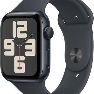 Apple Watch SE GPS • Caixa meia-noite de alumínio – 44 mm • Pulseira esportiva meia-noite – M/G