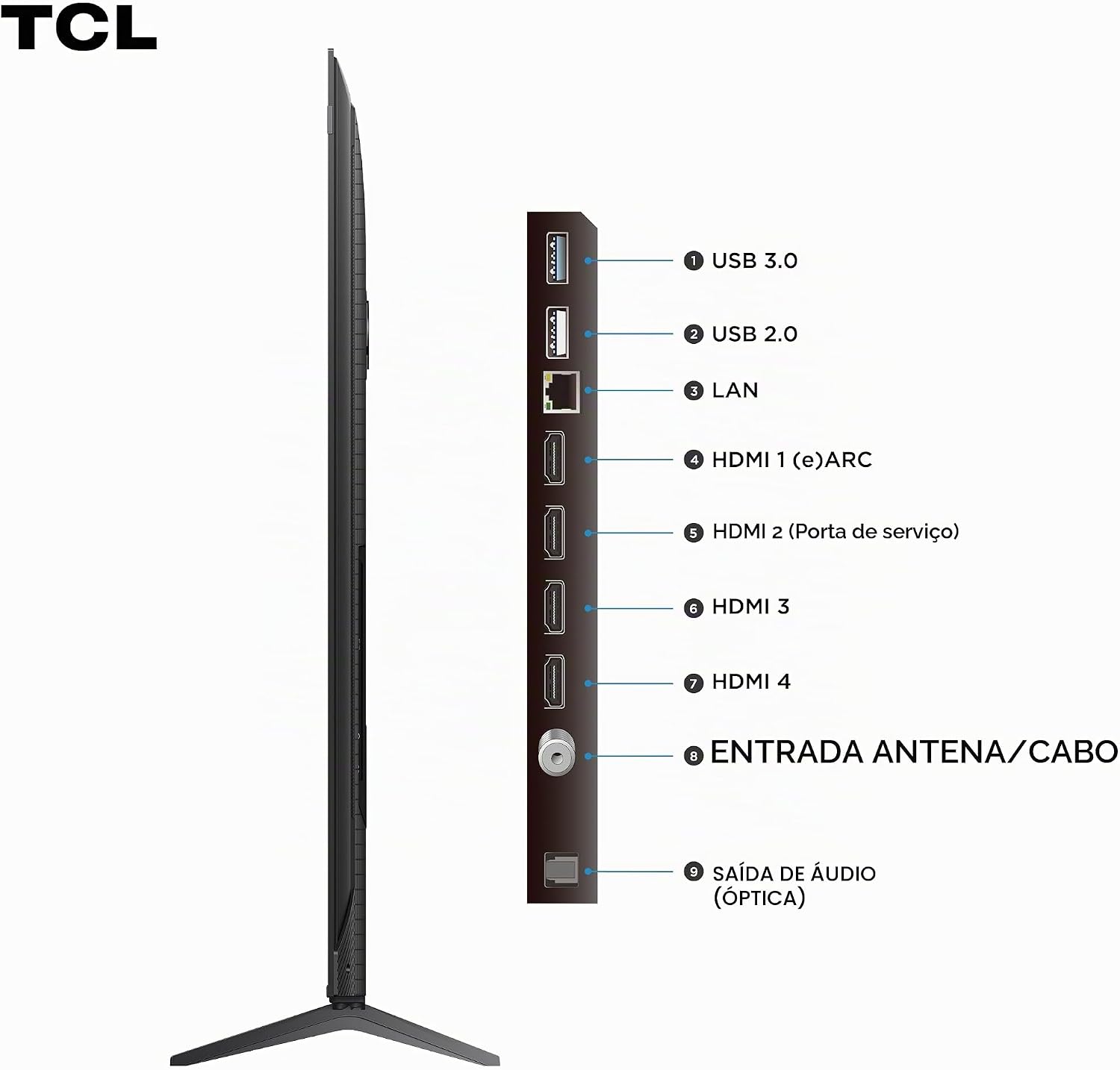 Smart TV TCL 85 Polegadas QLED 4K P8L WiFi Bluetooth Google TV HDR10+ 144 Hz VRR 85P8L - Imagem 9