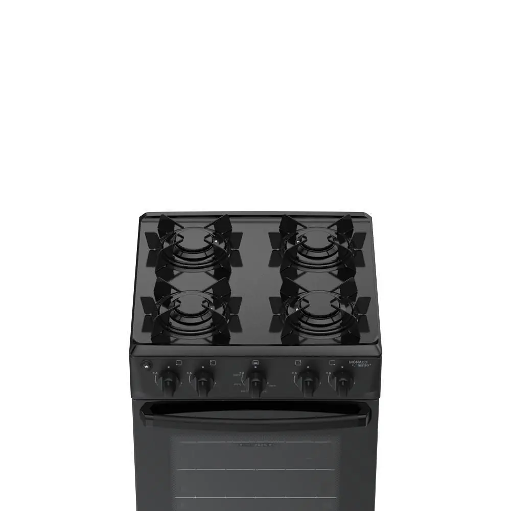 Fogão 4 Bocas Atlas Mônaco Lustro Com Mesa De Aço Bivolt Preto - Imagem 4