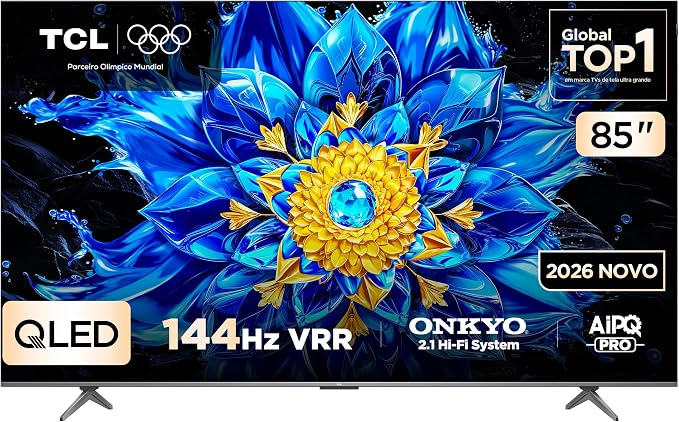 Smart TV TCL 85 Polegadas QLED 4K P8L WiFi Bluetooth Google TV HDR10+ 144 Hz VRR 85P8L