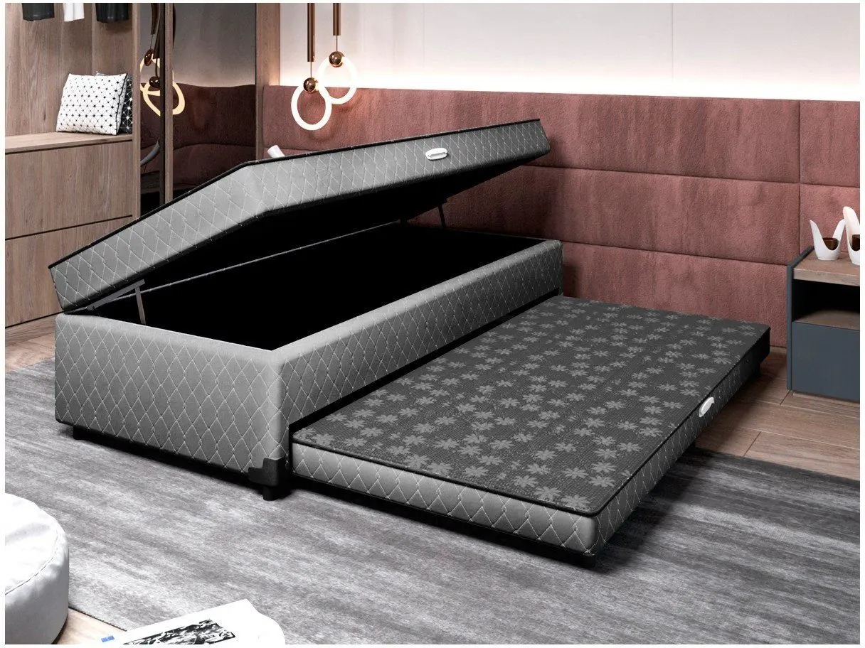 Cama Box Conjugada Solteiro SMP com Cama Auxiliar e Baú 55x88x188 Lady - Imagem 7