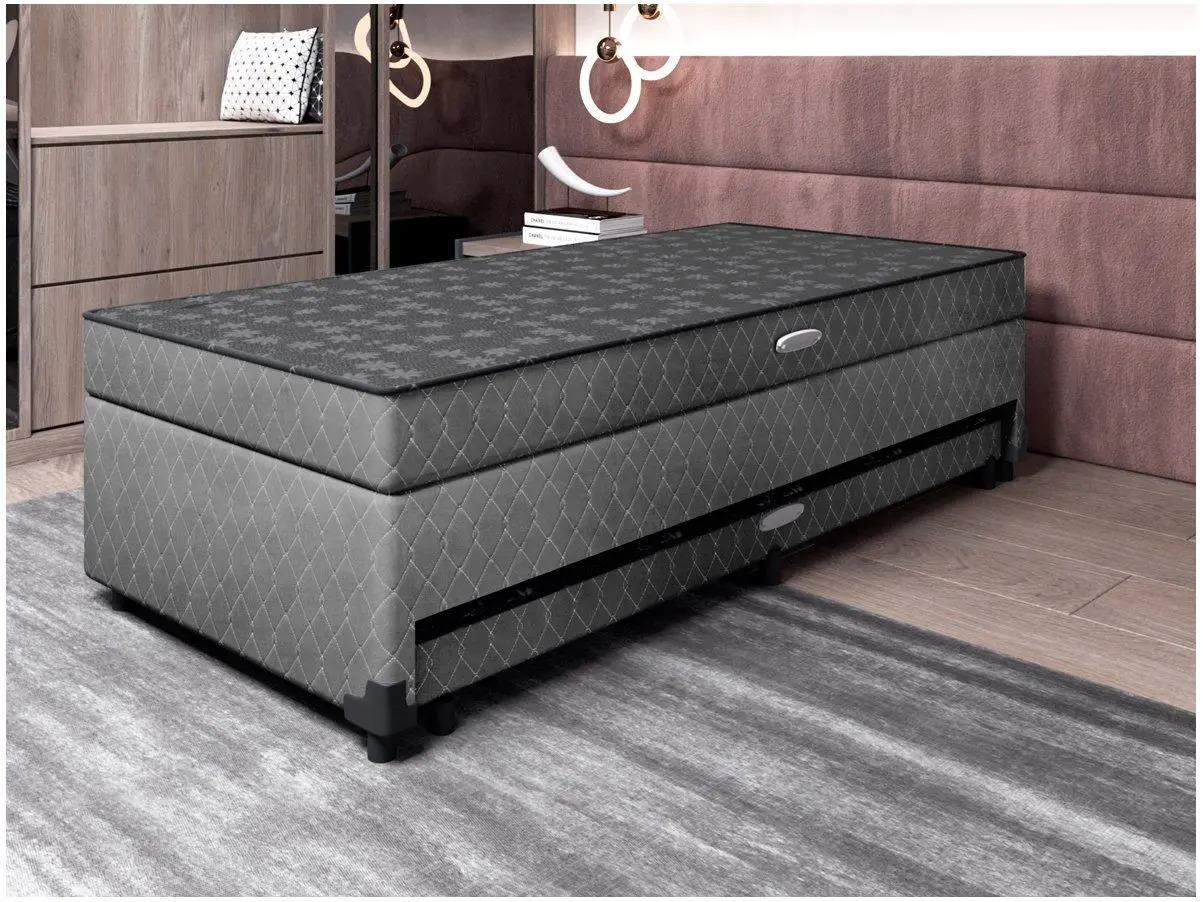 Cama Box Conjugada Solteiro SMP com Cama Auxiliar e Baú 55x88x188 Lady - Imagem 8