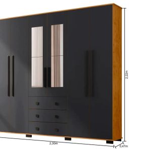 Guarda-roupa Casal com Espelho 6 Portas Araplac Malu