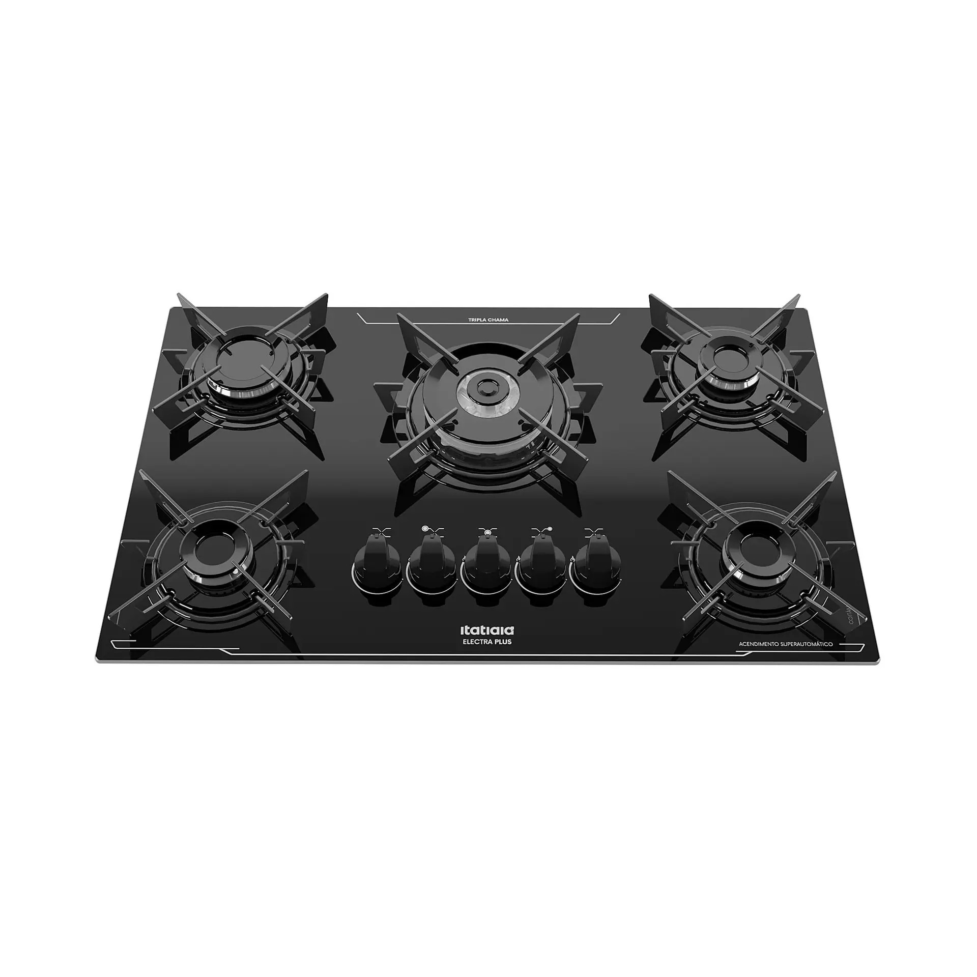 Cooktop Electra Plus Itatiaia 5 Bocas Tripla Chamas Bivolt Preto 110/220V