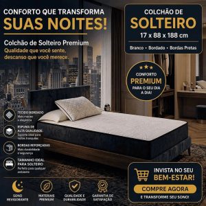Colchão Solteiro Espuma D33 88x188x17cm Tecido Respirável Para Coluna Melhor Custo - Fenix