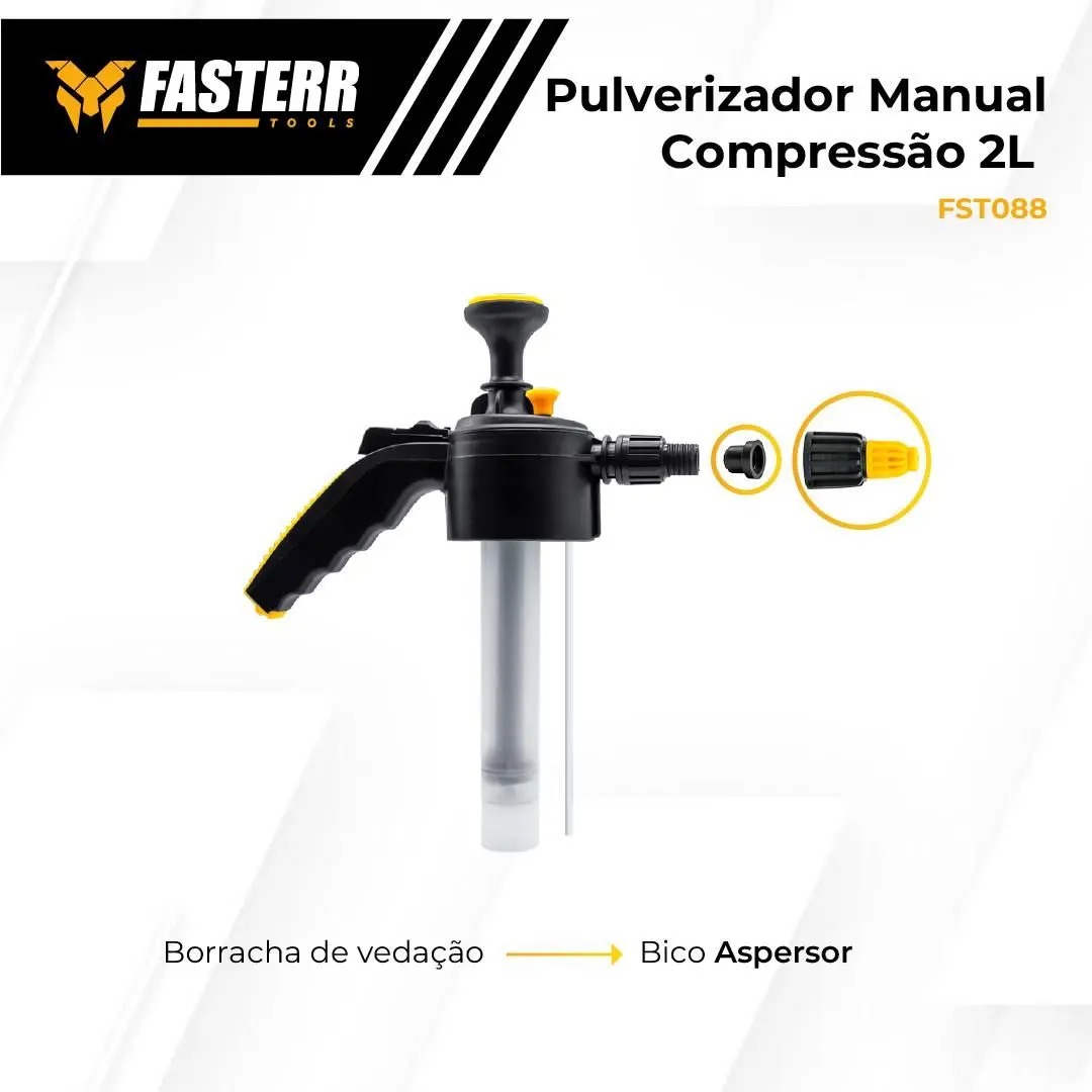 Pulverizador Borrifador Alta Pressão Capacidade 2 Litros FST088 - FASTERR - Imagem 4