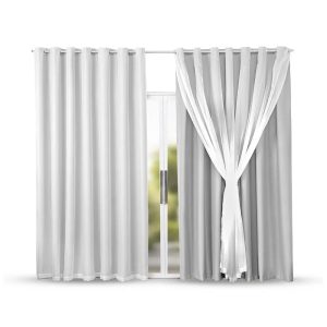 Cortina Blackout em Tecido com Voil 2,80m x 2,30m - Marias Enxoval Cortinas