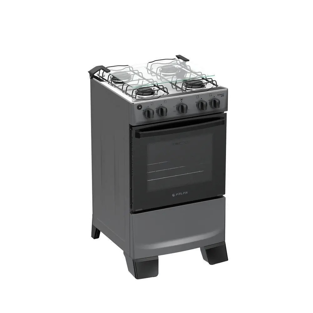 Fogão 4 Bocas Atlas Mônaco Plus Mesa Inox Bivolt Titanium 110/220V - Imagem 5