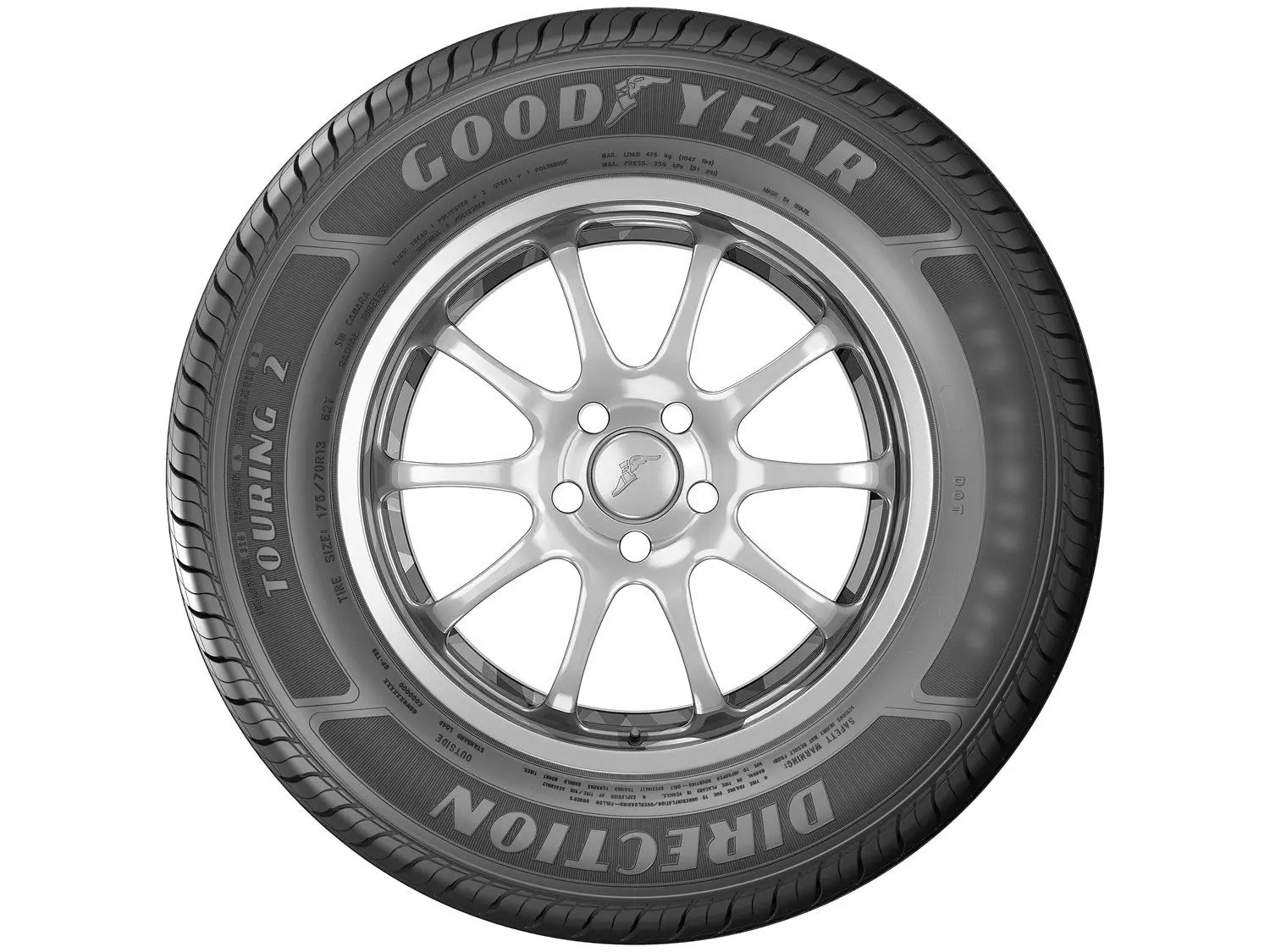 Pneu Aro 14" 175/70R14 Goodyear 88T Direction Touring 2 - Imagem 3