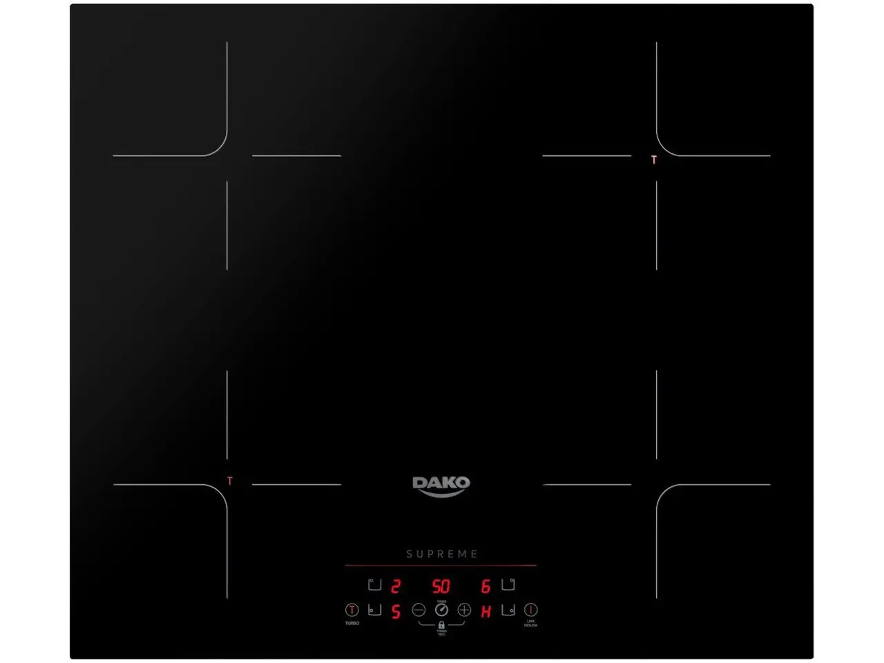 Cooktop De Indução 4 Bocas Dako Supreme Preto 110/220V - Imagem 2