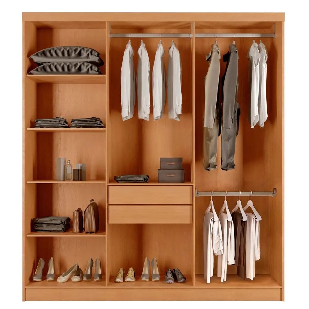 Guarda Roupa Casal Roma MDF 6 Portas e 2 Gavetas - Moderna Mobília - Imagem 3