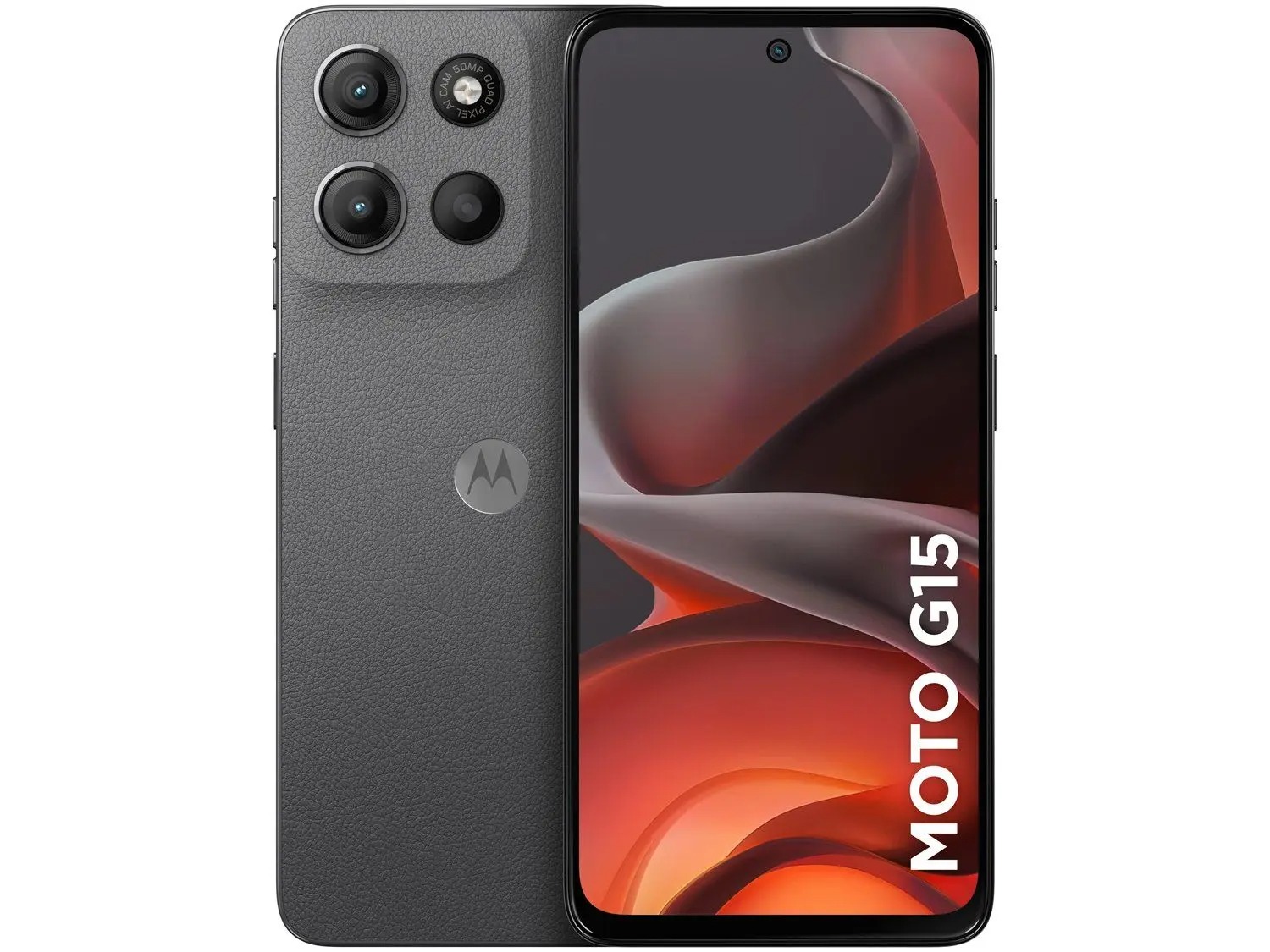 Smartphone Motorola Moto G15 4G 256GB 12GB RAM Boost Tela 6.7 FHD Câmera Dupla 50MP 5MP Grafite
