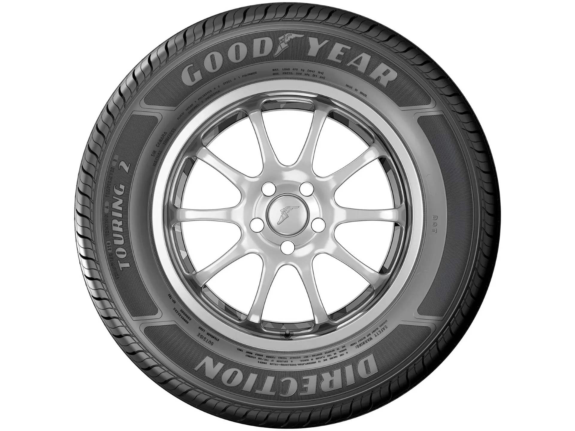 Pneu Aro 14” 175/65R14 Goodyear 86H Touring Direction - Imagem 3